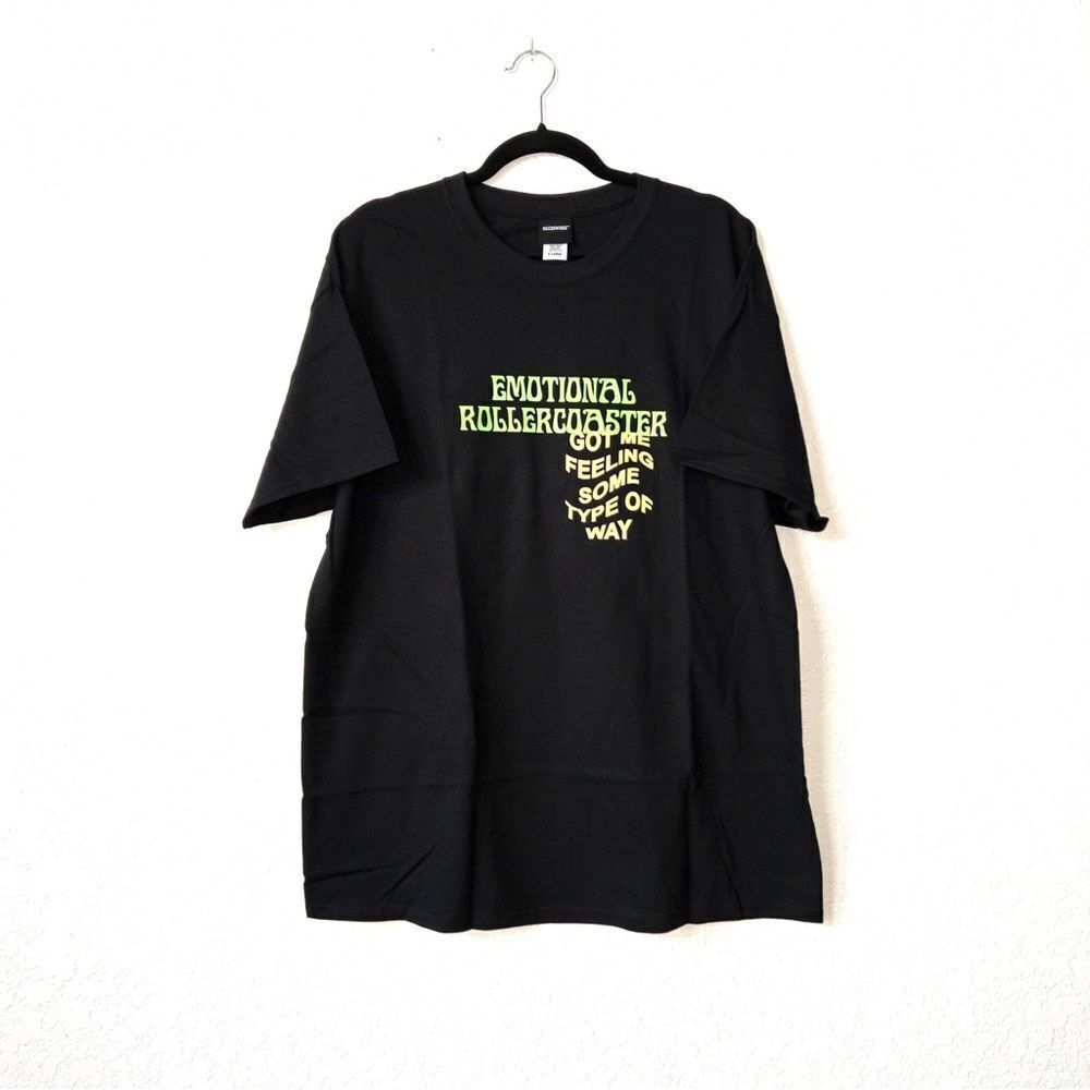NIP Moodswings Black Emotional Rollercoaster Theatre Masks T-Shirt Size Small